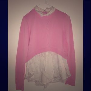 BRAND NEW  Pink sweater with white collar